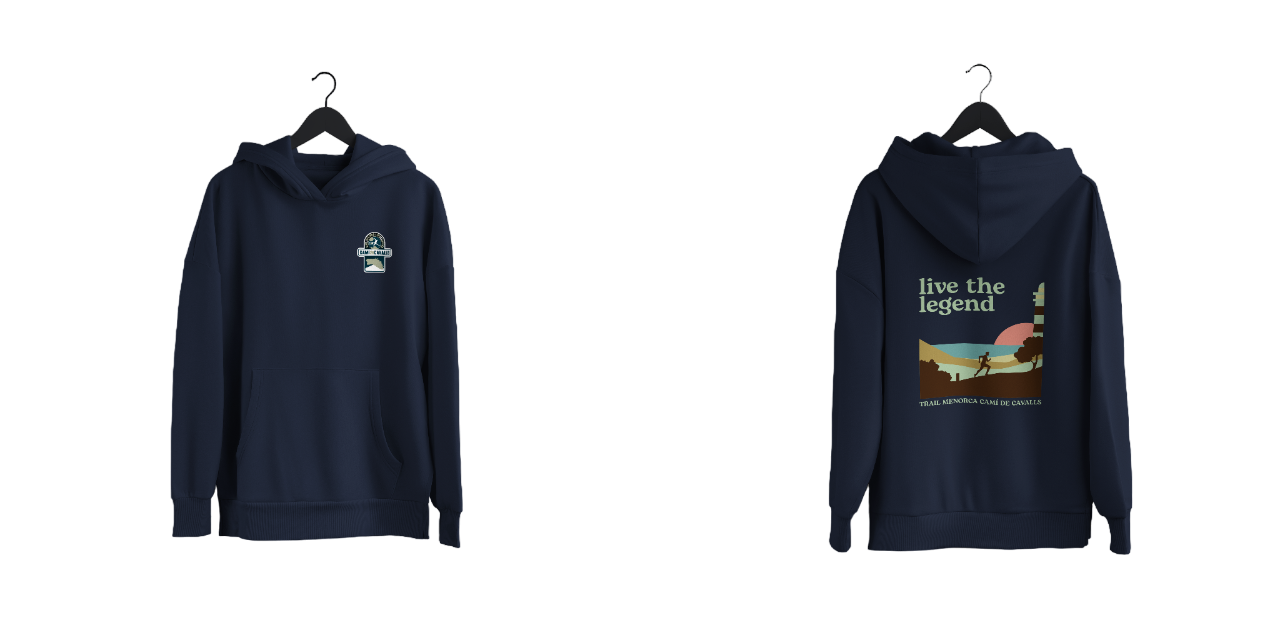 Sudadera UNISEX algodón AZUL MARINO Trail Menorca Camí de Cavalls 2024