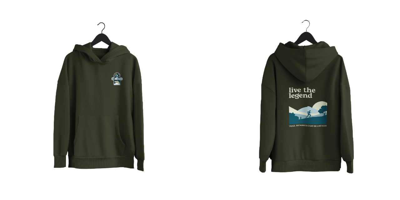 Sudadera UNISEX algodón VERDE CAQUI Trail Menorca Camí de Cavalls 2024