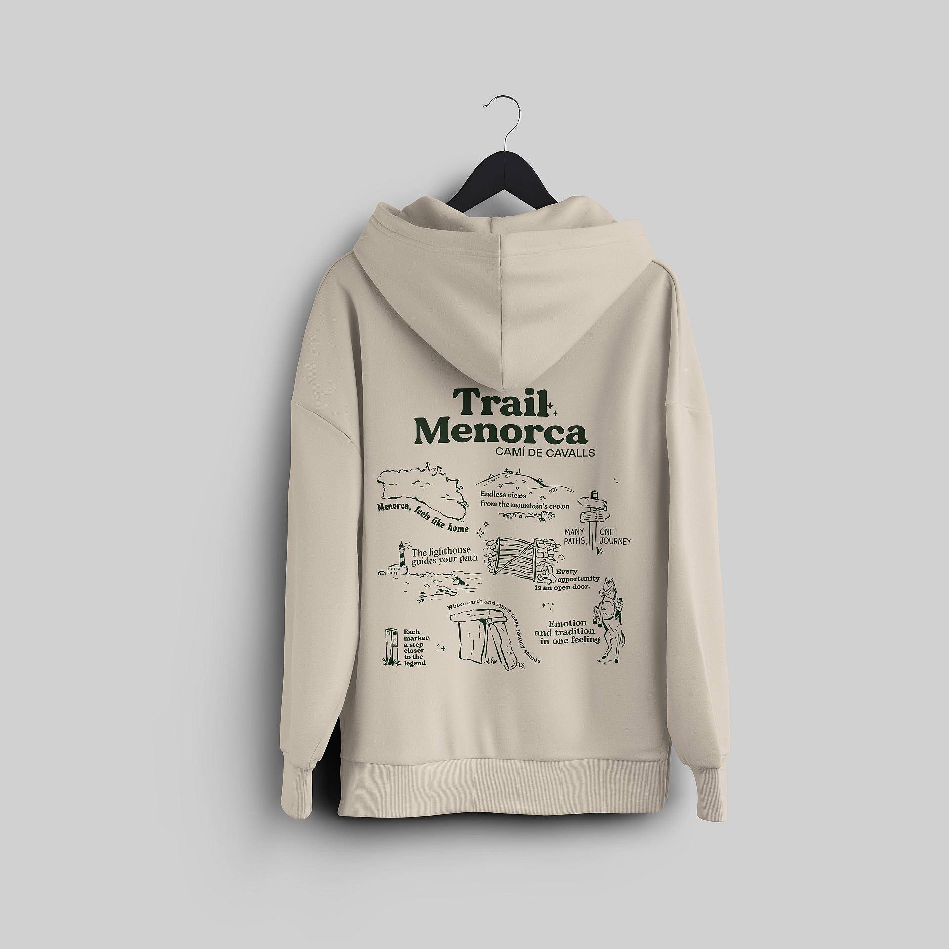 Sudadera unisex algodón Beige Trail Menorca CdC Mural Menorca 2025