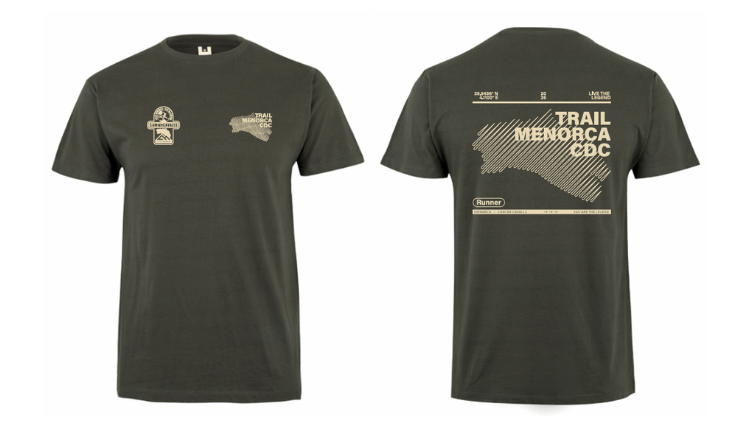 Camiseta marrón 100% algodón con diseño " Isla CdC Menorca" para hombre